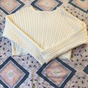 Off white cotton crop top sweater